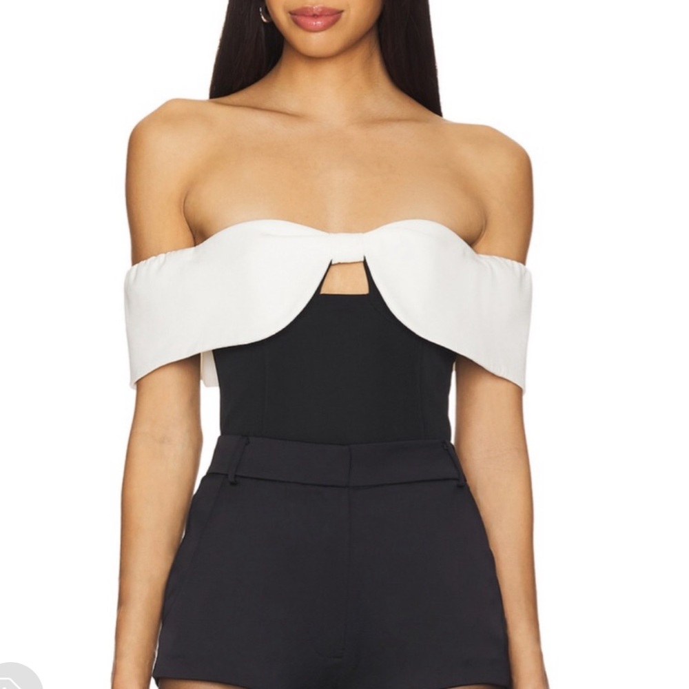 MAJORELLE Black and White Crop Top - Picture 4 of 4